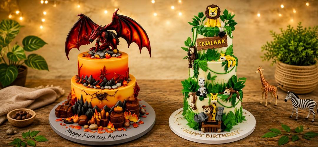 Safari Animal Birthday Cake